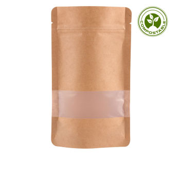 Stand up pouch Kraft paper with sight window