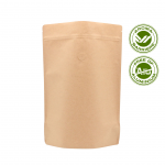 Doypack - Stand up pouch with valve - Kraft paper brown