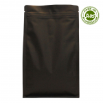 Block bottom pouch - black with zipper