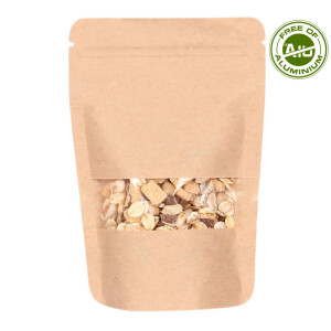 Doypack- Standbodenbeutel Kraftpapier mit Fenster