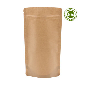Doypack-Standbodenbeutel Kraftpapier Aluminiumfrei
