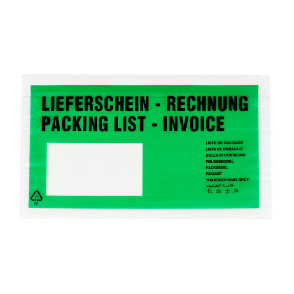 Document / Delivery Note pocket DIN Standard Size 135x235mm