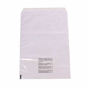 LDPE Flap bag - with printed warning 40my 190x230 + 50mm