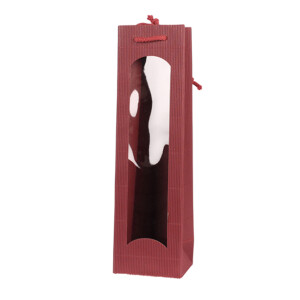 Bottle bags, open wave with sidewindow 100+80x360 mm...