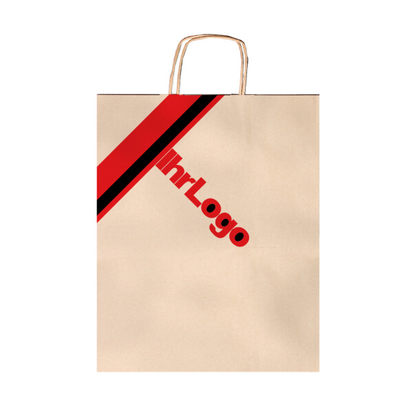 Kraft paper bag with customized print Brown 2-colour 220x280+100mm 2,000 pcs.
