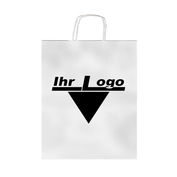 Kraft paper bag with customized print White 1-colour 320x410+120mm 1,000 pcs.