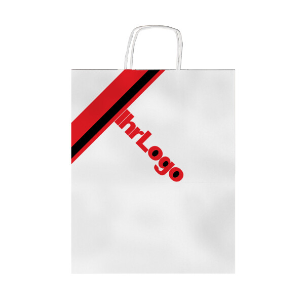 Kraft paper bag with customized print White 2-colour 320x410+120mm 2,000 pcs.