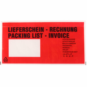 Lieferscheintaschen - Dokumententasche 135x235mm DIN Lang...