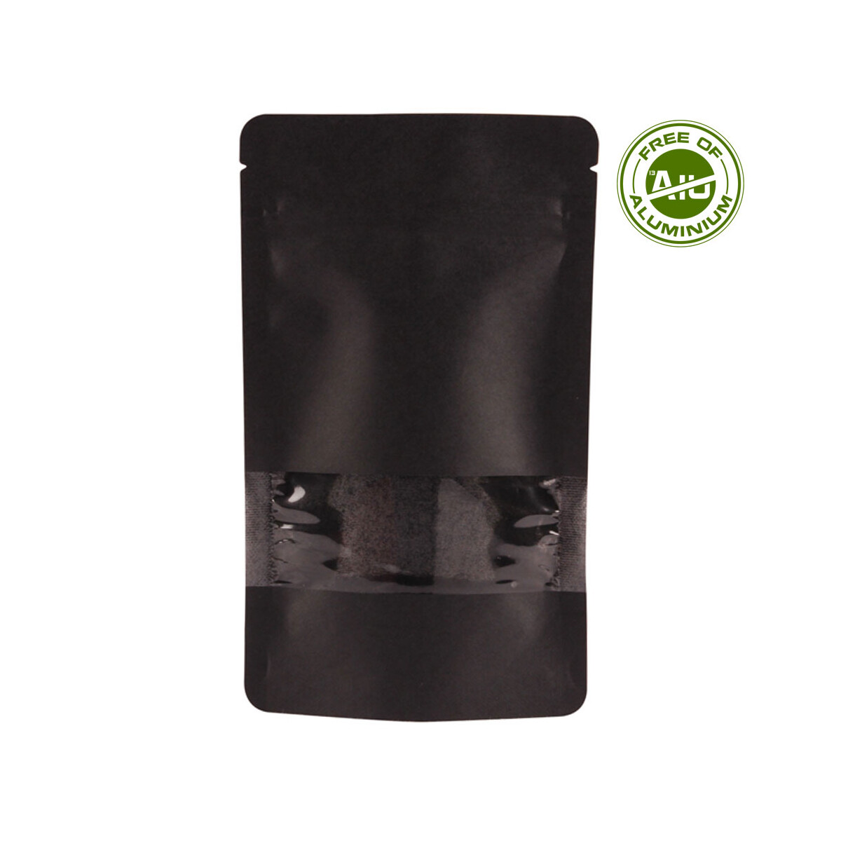 Stazak met venster - zwart kraftpapier 160x270x80mm - 750ml
