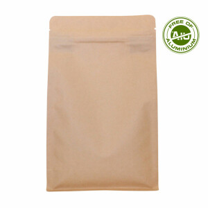 Flat bottom bag - Kraftpaper with zipper 160+75x270 mm -...