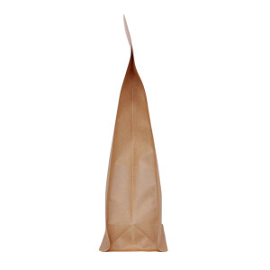 Block bottom pouch - Kraftpaper with zipper 160+75x270 mm