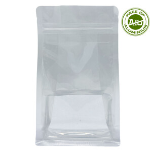 Block bottom pouch - transparent with zipper