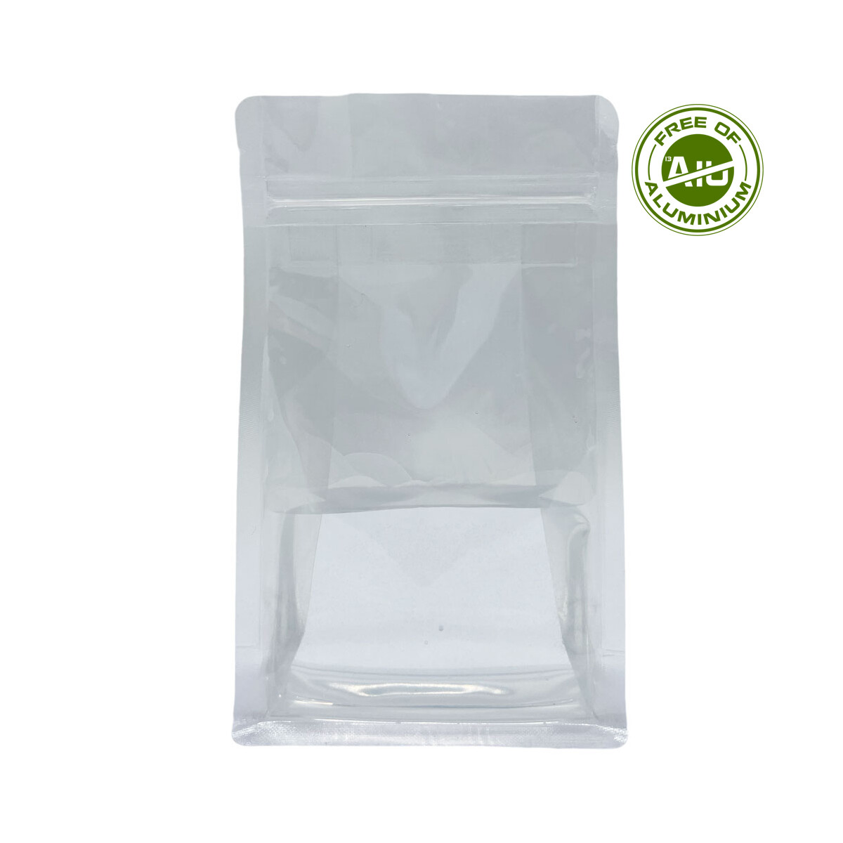 Flachbodenbeutel - transparent mit Druck box