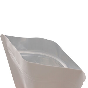 Doypacks Stand-up pouch - matte white 130x225+70mm - 500ml