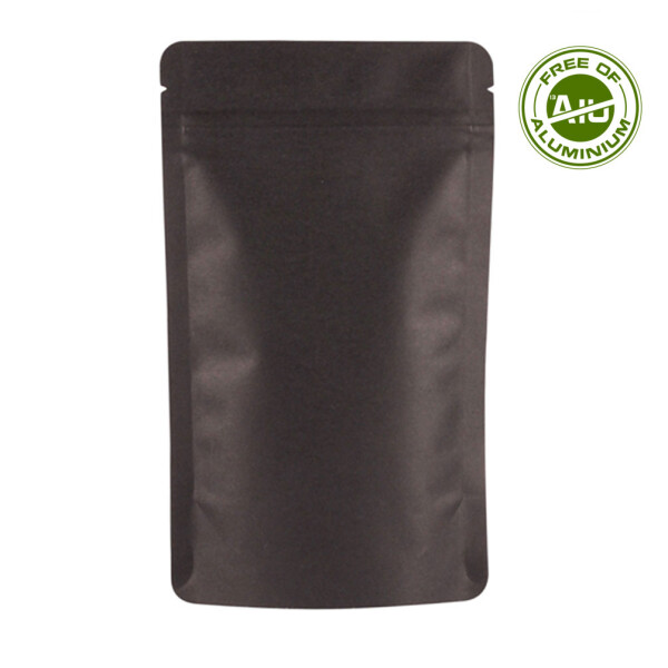 100 Stück Standbodenbeutel Mylar Bags – 12x20 Cm, Schwarz Matt, Alu-Folie Mit Zipper & Wiederverschließbar – Für Lebensmittel, Kaffee, Gewürze, Kosmetik & Co.