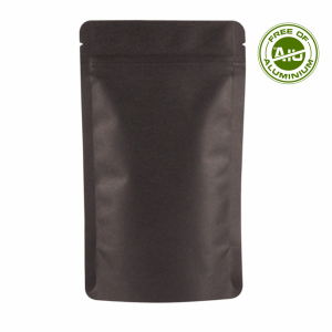 Doypack Stand-up Pouch - Kraftpaper black 85x140+50mm -...
