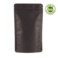 Doypack Standbodenbeutel - Kraftpapier schwarz 110x185+65mm 