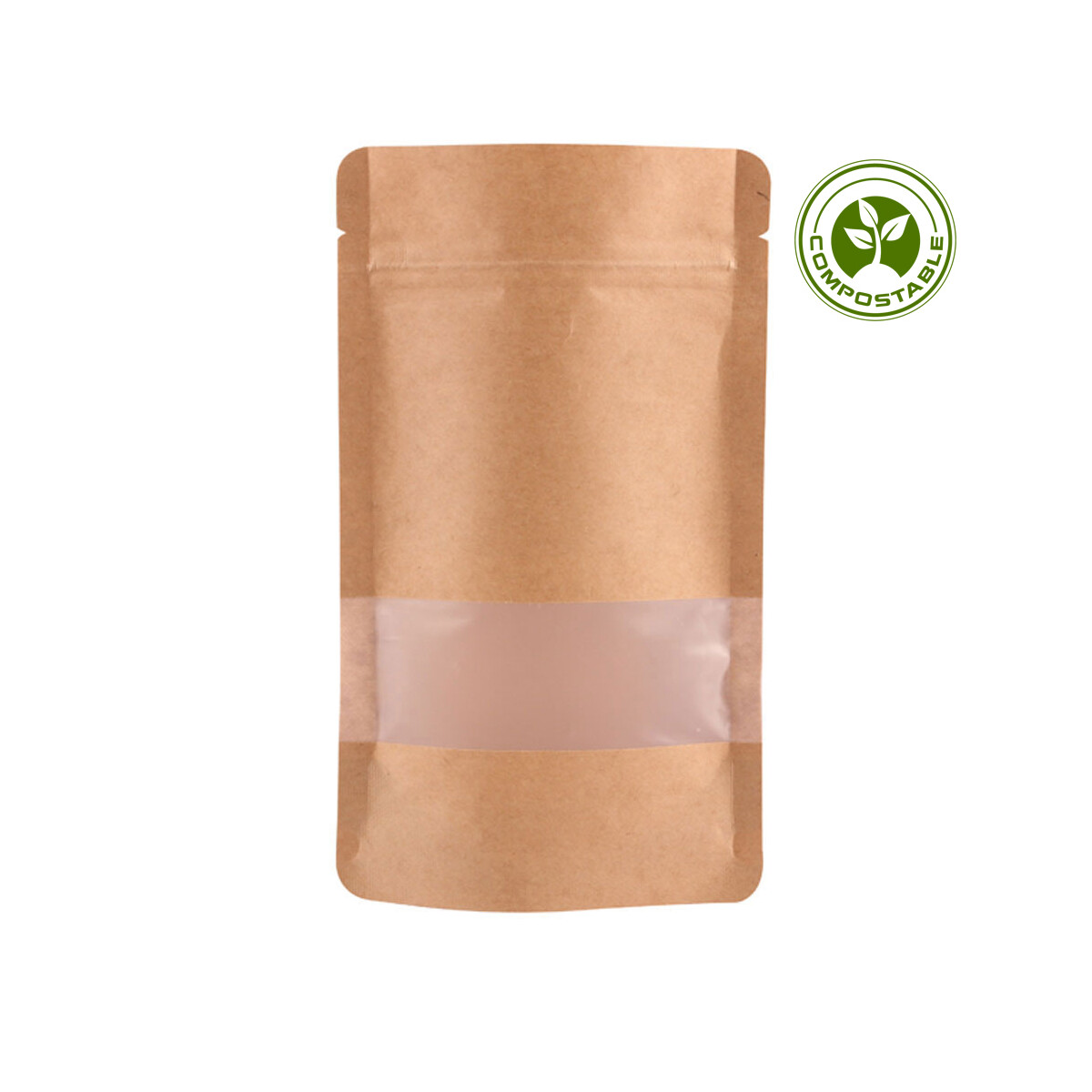 Doypack - Standbodenbeutel Kraft mit Sichtfenster- industrie