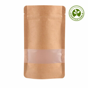 Doypack - Stand up pouch Kraft paper with sight window-...
