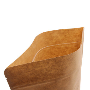 Doypack - Stand up pouch with valve - Kraft paper brown...
