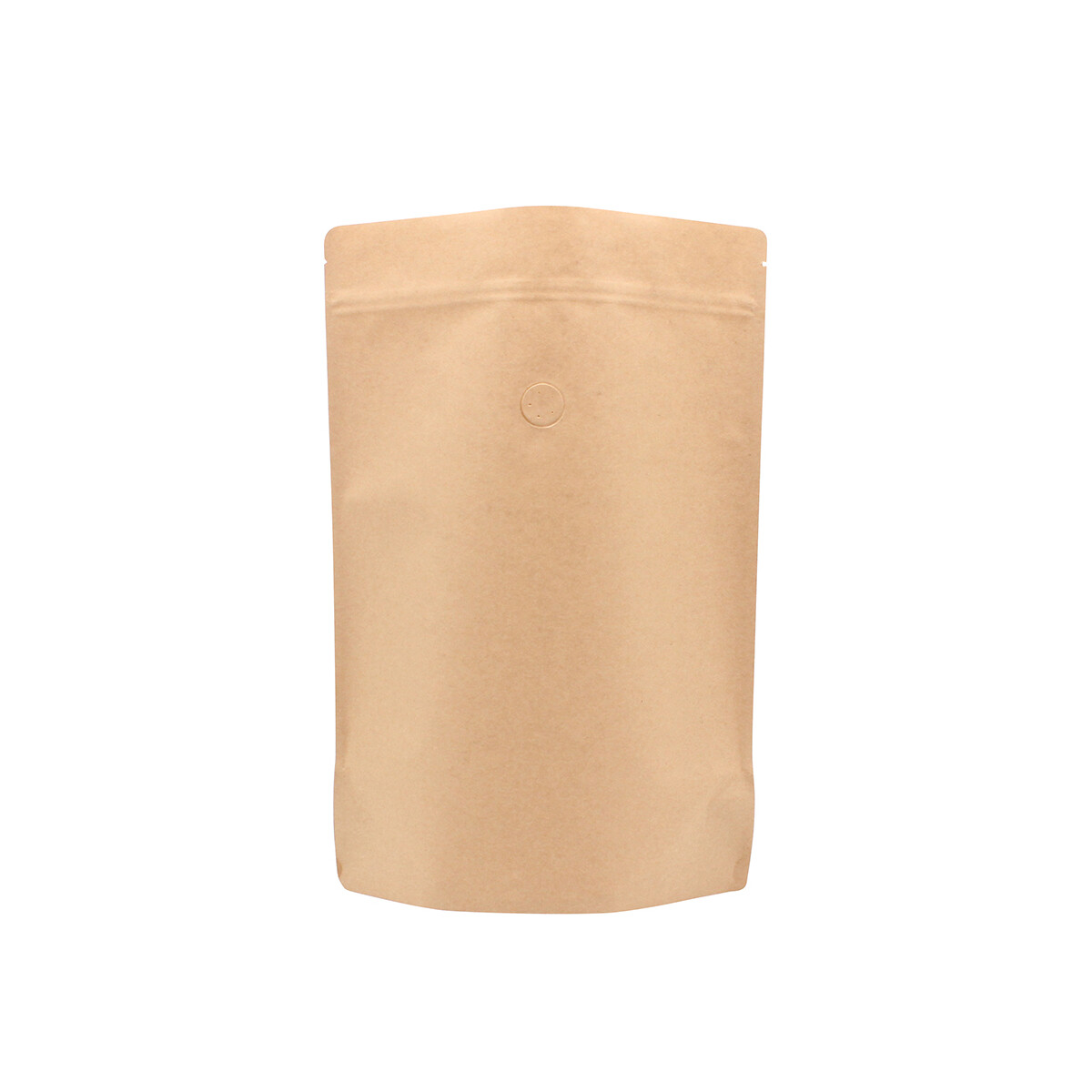 Stand-up pouch with zipper and valve - brown kraft paper...