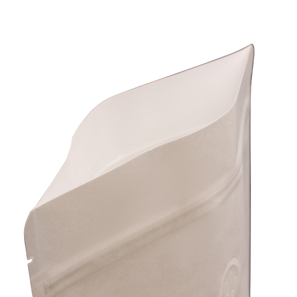 Doypack- Standbodenbeutel mit Ventil - Kraftpapier weiß
