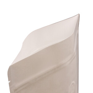 Doypack- Stand up pouch with valve - Kraft paper white