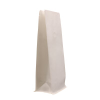 Flachbodenbeutel mit Ventil - Kraftpapier weiß 2