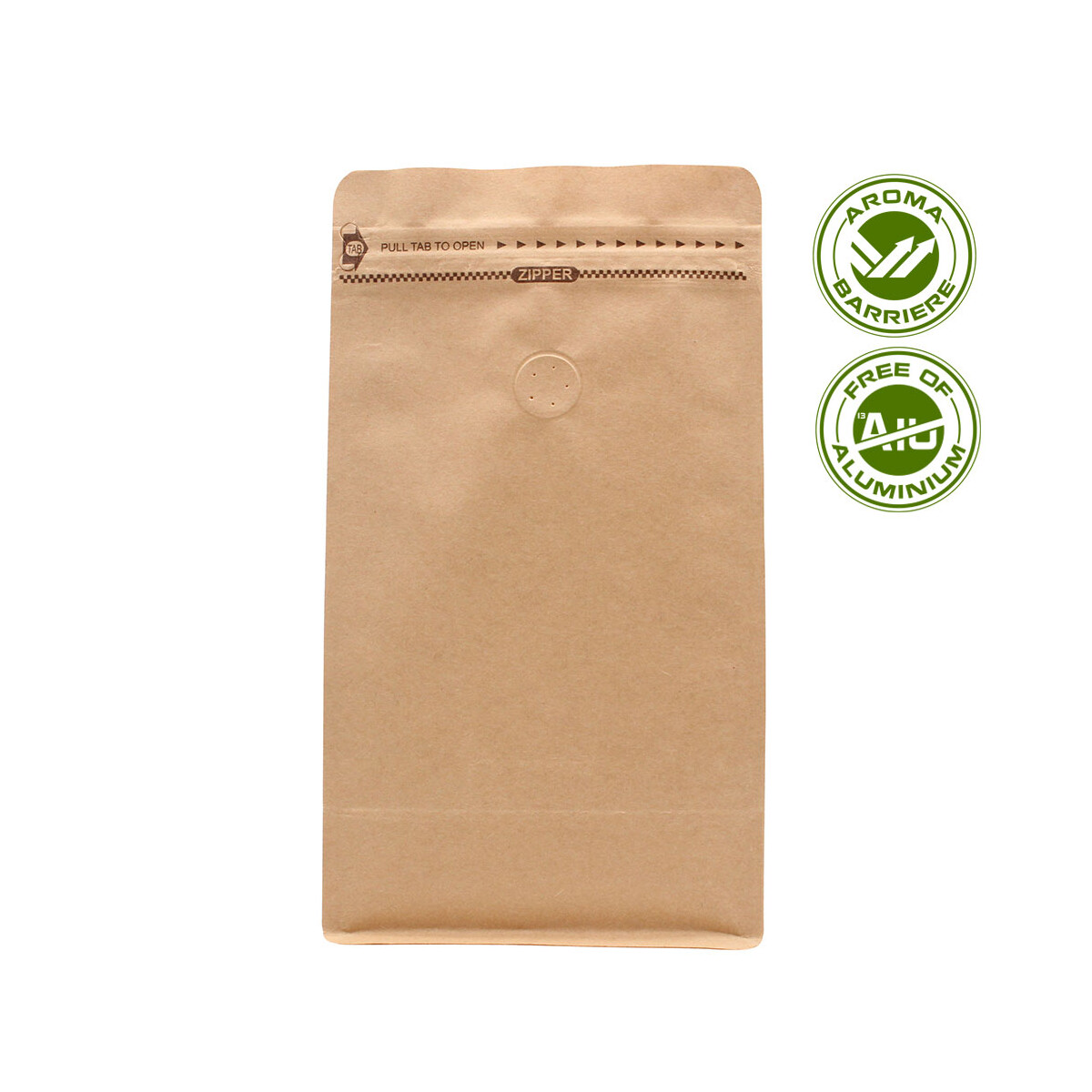 Sachet à fond plat avec valve et fermeture...