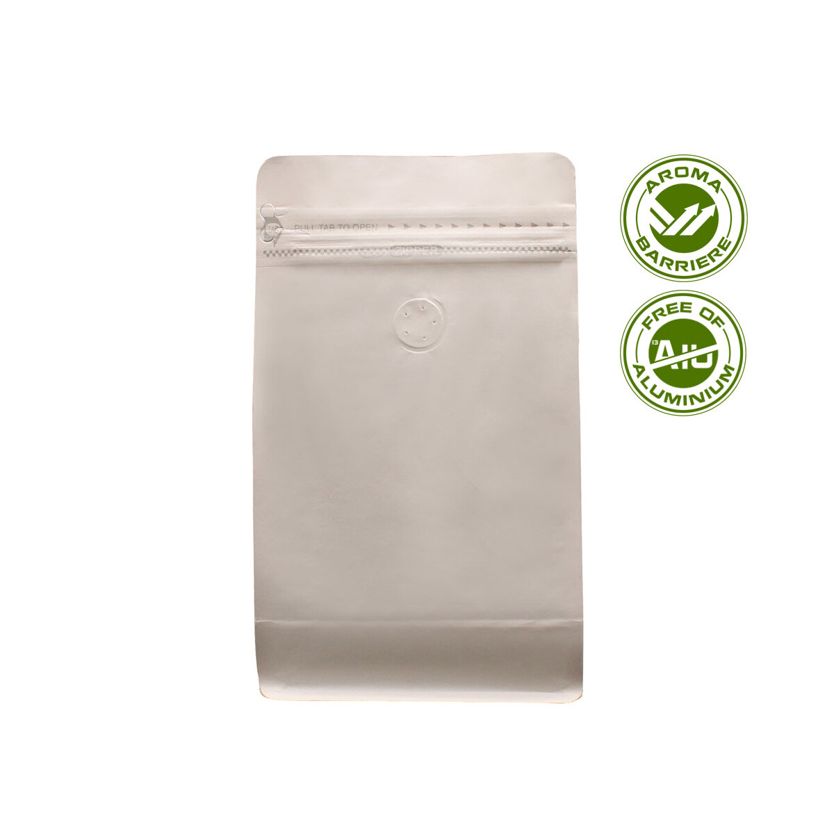 Sachet à fond plat avec valve et fermeture...