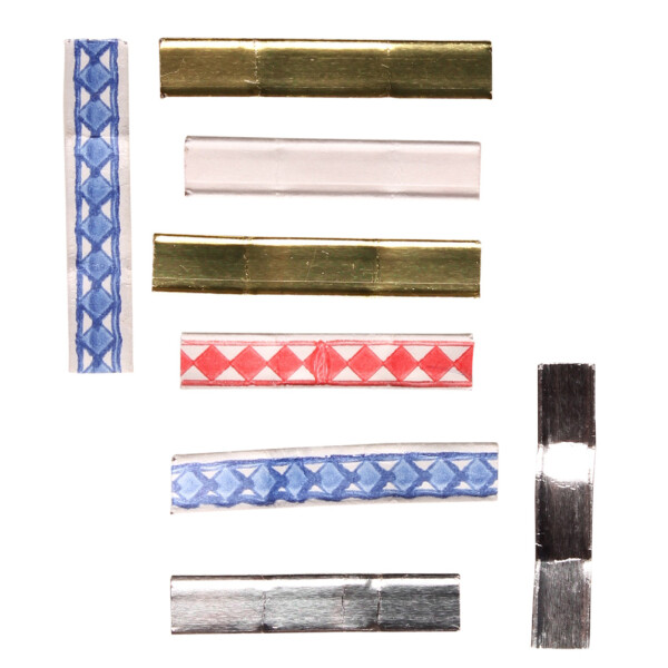 Paper U-Clips in Gold, White, Silver, blue/white, red/white, 33-40 mm
