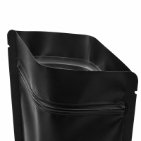 Standbodenbeutel schwarz matt mit Sichtfenster – recyc