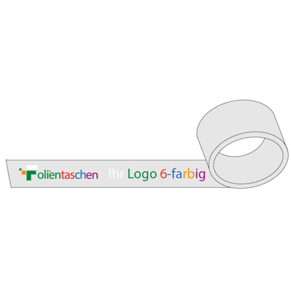 PP Klebeband leise abrollend - 6-farbig - transparent