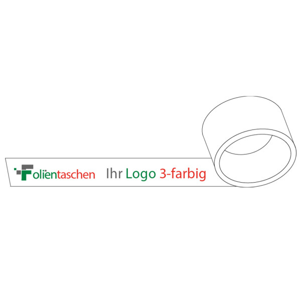 PVC Klebeband leise abrollend - weiß - 3-farbig