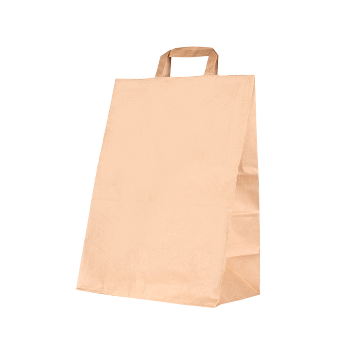 Flat Handled Kraft Paper Bags - 180 + 80 x 220mm - smooth