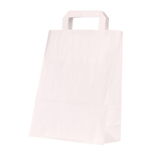 Kraft paper bag with flat handles - smooth white