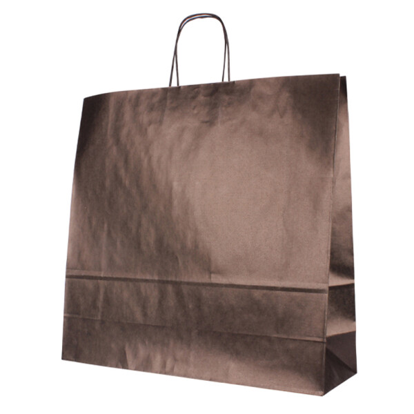 Black Kraft Paper Bag with Twisted Cord Handles - 440 x 425 + 140mm