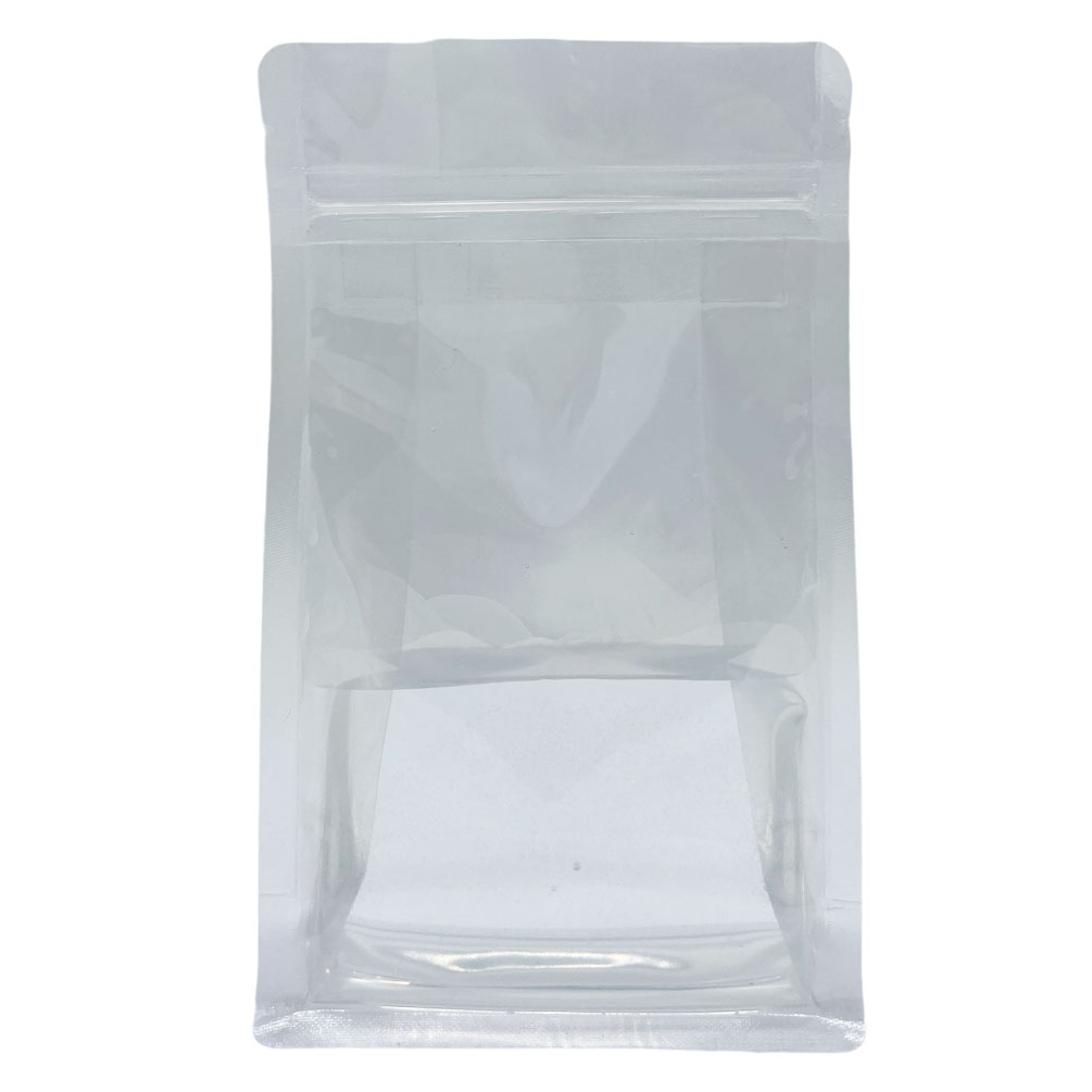 Block bottom pouch - transparent with zipper
